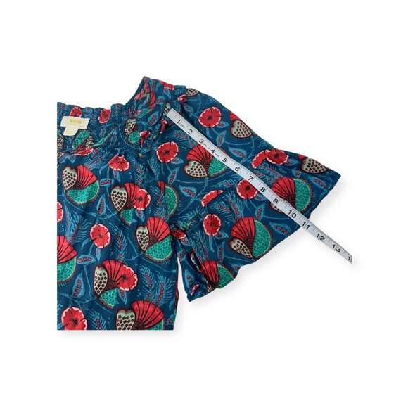 Maeve By Anthropologie Letitia Smocked Blouse Women SZ X-Small Floral Multicolor - Picture 7 of 13